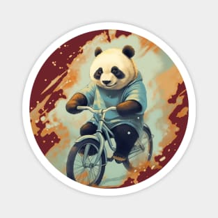 Panda Riding a Bike Magnet